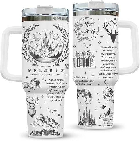 34HD Gifts for Book Lovers, Literature Tumbler 40 oz with Lid Stainless Steel, Fantasy Book Tumbler, Fantasy Gifts, Bookworm Gifts for Women, Bookish Items in Kuwait