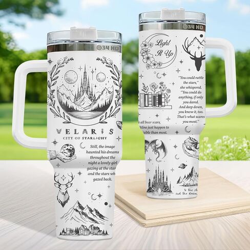 34HD Gifts for Book Lovers, Literature Tumbler 40 oz with Lid Stainless Steel, Fantasy Book Tumbler, Fantasy Gifts, Bookworm Gifts for Women, Bookish Items in Kuwait