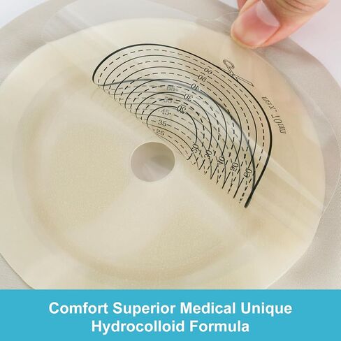 20 PCS Colostomy Bags,One Piece Ostomy Pouches with Exhaust and Deodorising Holes Closure for Ileostomy Stoma Care, Ostomy Supplies in Saudi Arabia