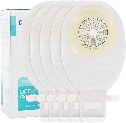 20 PCS Colostomy Bags,One Piece Ostomy Pouches with Exhaust and Deodorising Holes Closure for Ileostomy Stoma Care, Ostomy Supplies in Saudi Arabia