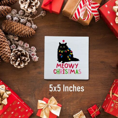 Christmas Decor, Christian Decor, O Holy Night Wood Desk Signs, Bible Verse Christmas Winter Holiday Decorations for Shelf Desk Table, 5x5 in Kuwait