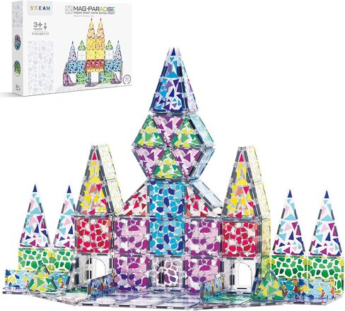 Veneibe Magnetic Tiles Animal for Toddler, Magnet Tiles Building Toys Set, Prairie World Pretend Play Game, Assembly Structure, Preschool STEM Toy for Kids Age 1-3 3-5 4-6 in Kuwait