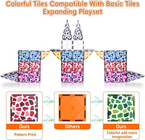 Veneibe Magnetic Tiles Animal for Toddler, Magnet Tiles Building Toys Set, Prairie World Pretend Play Game, Assembly Structure, Preschool STEM Toy for Kids Age 1-3 3-5 4-6 in Kuwait