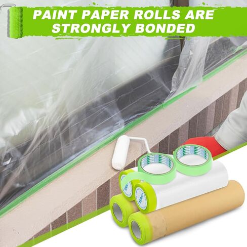 ورق إخفاء، 6 لفات من ورق ومقص لاصق مسبقًا، أفضل شريط وستائر للسيارات، ورق رسام الشريط والستائر، لتغطية الحواف والإطارات والسيارات وجسم السيارة in Kuwait