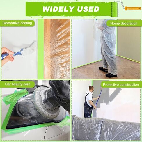 ورق إخفاء، 6 لفات من ورق ومقص لاصق مسبقًا، أفضل شريط وستائر للسيارات، ورق رسام الشريط والستائر، لتغطية الحواف والإطارات والسيارات وجسم السيارة in Kuwait