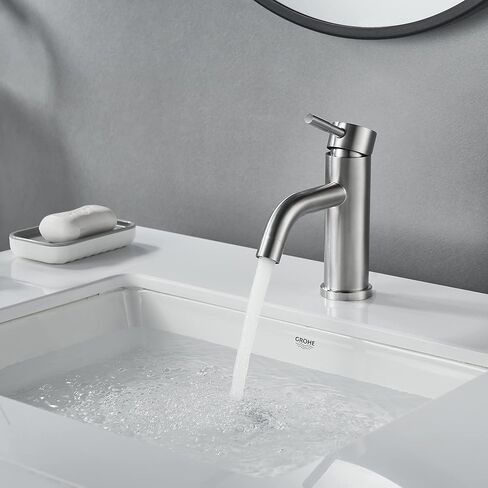 Single Hole Bathroom Sink Faucet Matte Black, Modern Single Handle Bathroom Faucet Commercial Stainless Steel Basin Faucet with Drain in Kuwait