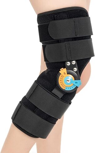 Hinged ROM Knee Braces Adjustable Knee Immobilizer Support for Knee Pain ACL MCL PCL Arthritis Meniscus Tear Post OP Recovery for Men and Women Side Stabilizers Torn Meniscus Orthopedic Orthosis （L) in Saudi Arabia