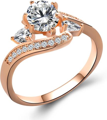 Women’s Engagement Wedding Ring, S925 Sterling Silver, 1 Carat High-Carbon Diamond, 14K White Gold Plated, Unique Promise Ring in Saudi Arabia