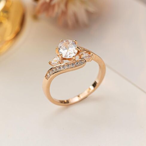 Women’s Engagement Wedding Ring, S925 Sterling Silver, 1 Carat High-Carbon Diamond, 14K White Gold Plated, Unique Promise Ring in Saudi Arabia