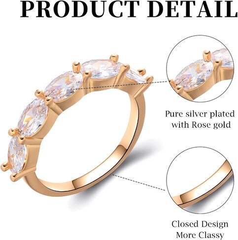Women’s Engagement Wedding Ring, S925 Sterling Silver, 1 Carat High-Carbon Diamond, 14K White Gold Plated, Unique Promise Ring in Saudi Arabia
