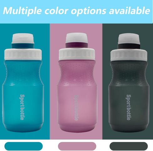 زجاجات مياه للأطفال 13oz بلاستيكية قابلة لإعادة الاستخدام مانعة للتسرب، خالية من مادة BPA، فم كبير، زجاجات للشرب، زجاجات مياه صغيرة، زجاجات مياه خفيفة الوزن، زجاجة مياه للمدرسة، ركوب الدراجات (رمادي) in Saudi Arabia