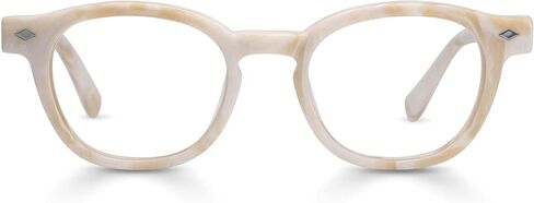 eyebobs - Bitty Witty | Premium Reading Glasses for Men and Women | Round Frame for Narrow Faces, White Marble, 1.75 in Saudi Arabia