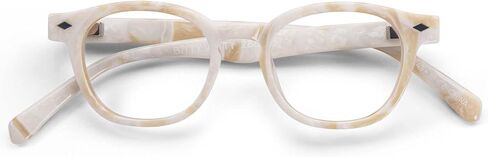 eyebobs - Bitty Witty | Premium Reading Glasses for Men and Women | Round Frame for Narrow Faces, White Marble, 1.75 in Saudi Arabia