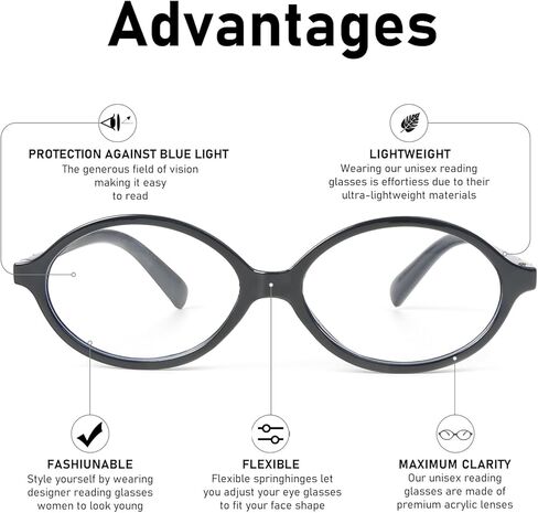 KoKoBin 5 Pack Small Round Reading Glasses for Women and Men Blue Light Blocking Comfortable Readers in Kuwait