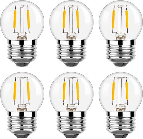 G40 E26 1W Low Wattage LED Vintage Bulbs Small Globe Nightlight 10 Watt Edison Style Bulb, 2700K Warm White Non Dimmable 6Pack in Saudi Arabia