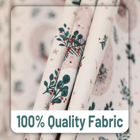 Xmas Curtain Set of 2 Snowflake Pine Print Curtains Semi Blackout Grommets Top Machine Wash 52" W x 84" L Red in Kuwait