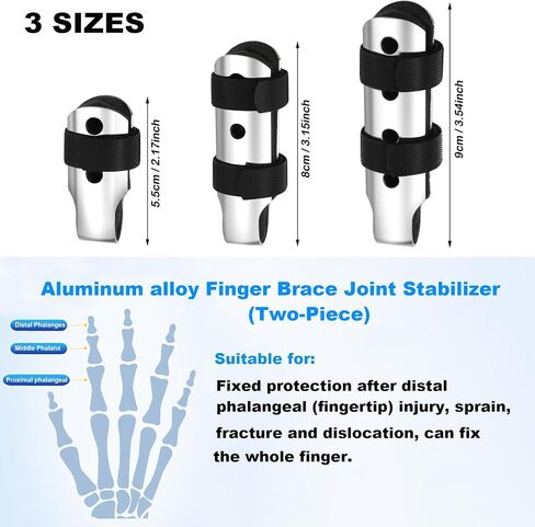 Finger Splint, 3 Pcs Aluminium Alloy Finger Support Brace Finger Stabilizer for Broken Fingers Straightening Arthritis Knuckle Immobilization BLACK (3, Black, Small) in Saudi Arabia
