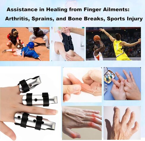 Finger Splint, 3 Pcs Aluminium Alloy Finger Support Brace Finger Stabilizer for Broken Fingers Straightening Arthritis Knuckle Immobilization BLACK (3, Black, Small) in Saudi Arabia