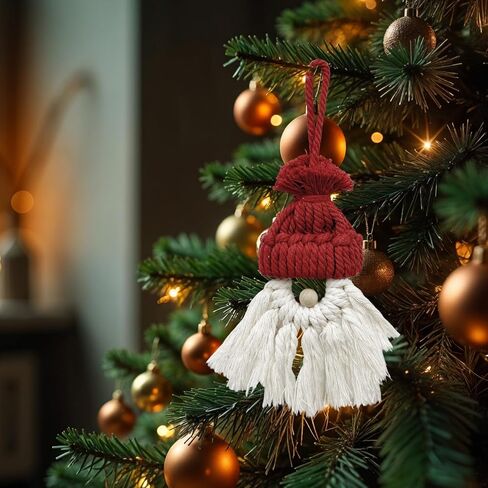 7 قطع من زخارف شجرة عيد الميلاد من OurWarm، طقم مكرامية معلقة لتزيين شجرة عيد الميلاد، رقاقات الثلج سانتا كلوز حلوى قصب مكرامية ديكور بوهو لعيد الميلاد لتزيين شجرة عيد الميلاد in Kuwait