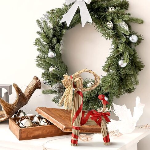 عيد الميلاد القش الماعز الاسكندنافية عيد الميلاد القش الحلي الماعز Yule الماعز القش زخرفة السويدية لعيد الميلاد المنزل في الهواء الطلق حفلة عيد ميلاد الديكور الداخلي عطلة (11.8 بوصة) in Kuwait