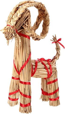 Christmas Straw Goat Scandinavian Christmas Straw Ornaments Goat Yule Goat Straw Ornament Swedish for Xmas Home Outdoor Birthday Party Interior Decoration Holiday (11.8 Inch) in Saudi Arabia