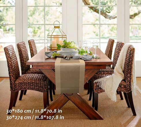 Vagasi Gold Table Runner 12 x 71 Inch Heat Resistant Washable Rectangle PVC Bamboo-Like Woven Vinyl Table Decoration for Dining Office Kitchen in Saudi Arabia