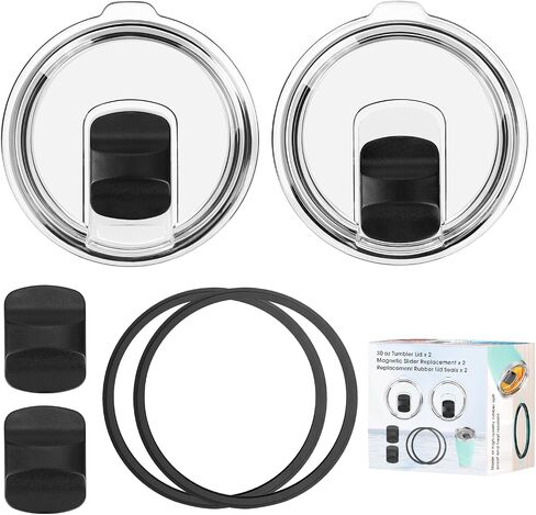 30 oz Tumbler Lid for YETI, 2 Pack Magnetic Top Replacement Lids Compatible for 30 oz Tumbler, 14 oz Mug and 35 oz Straw Mug (With 2 Magnetic Slider Replacement & 2 Replacement Rubber Lid Seals) in Saudi Arabia