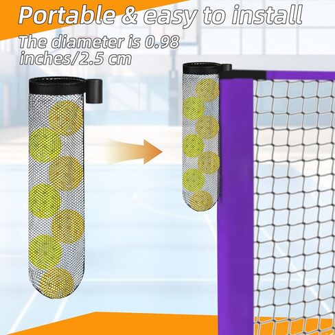 حامل كرة Pickleball لشبكات Pickleball: شبكة تجميع تخزين Pickleball مناسبة بقطر 2.5 سم/0.98 بوصة حجم شبكة Pickleball الرسمية in Kuwait