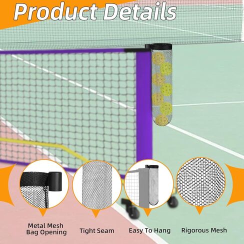 حامل كرة Pickleball لشبكات Pickleball: شبكة تجميع تخزين Pickleball مناسبة بقطر 2.5 سم/0.98 بوصة حجم شبكة Pickleball الرسمية in Kuwait
