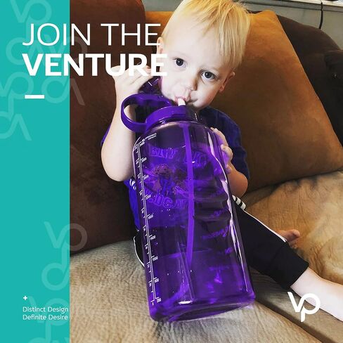 Venture Pal 64 OZ Water Bottle with Motivational Time Marker & Straw - Leakproof BPA Free Reusable Flip Top Water Bottle for Sports and Fitness Enthusiasts in Saudi Arabia