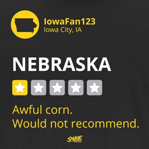 Smack Apparel Awful Corn (Anti-Nebraska) T-Shirt for Iowa College Fans (SM-5XL) in Saudi Arabia