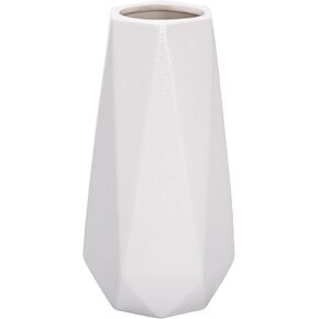 D'vine Dev 8 Inch Matte Black Ceramic Vase, Geometric Handmade Craft Flower Vase with Design Box Packaged, VS-GM-MB-8