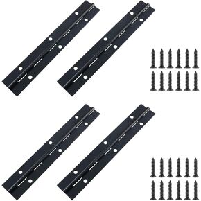 4PCS 6 Inch Piano Hinges Metal Piano Hinge Stainless Steel Continuous Hinge Heavy Duty Piano Hinge for Piano Cabinet Door Window Boat with Screws