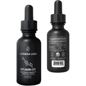 Vitamin D3 Liquid Drops 5000 IU – Immune Support, Bone Strength & Calcium Absorption – High Absorption, Non-GMO, Gluten-Free – 60 mL (2 oz) 60 Servings
