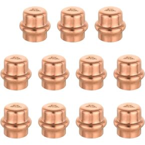 (Pack of 10) EFIELD 1/2-inch Copper Press Fit End Cap (Plug) Plumbing Fittings, LBP Design