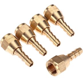 LTWFITTING Brass Flare Tube Fitting 1/4" Hose ID x 5/16" Female 45 Deg Swivel Nut Union (Pack of 5)