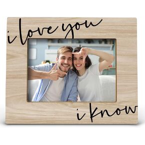 FONDCANYON I Love You I Know Picture Photo Frame,Love Gifts for Him Her Romantic Couples,Wedding Anniversary Valentine Birthday Gifts for Girlfriend Boyfriend Husband Wife (5x7 Inch Photo)