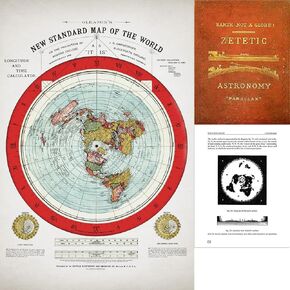 Flat Earth Map - 1894 Gleason Map New Standard Map Of The World - 24" x 36" World Map Flat Poster - Includes eBook - Zetetic Astronomy by Samuel Rowbotham - Flat Map of the World