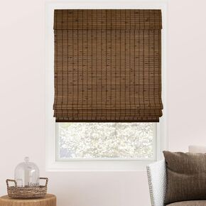 CHICOLOGY Bamboo Roman Shades - Designer Eco-Friendly Light Filtering Window Blinds, Ideal for Home & Patio, Premium Quality, Elk Brown, 27" W X 64" H