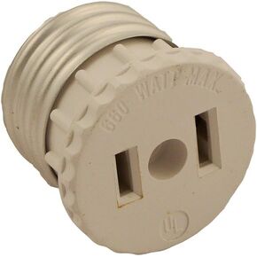 Leviton 125 15 Amp, 660 Watt, 125 Volt, 2-Pole, 2-Wire, Socket To Outlet Adapter