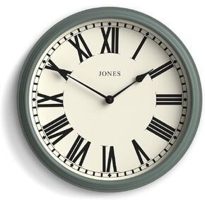JONES CLOCKS® 'Hackney' Wall Clock – Classic Round Clock in Pale Cream, Perfect for The Kitchen, Living Room, Office or Bedroom, 30cm