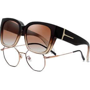 KANASTAL Polarized Fit Over Glasses Sunglasses for Women Square Wrap Around Sun Glasses UV Protection