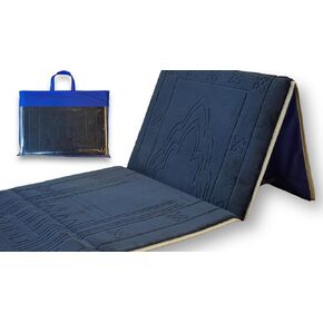 Tawakul Foldable Prayer Mat with Backrest - Thick & Padded Extra Comfort & Tote Bag for Easy Travel - Perfect for Jumah, Ramadan, Hajj, Umrah Gift for Family & Friends (Navy Blue) in Saudi Arabia