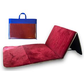 Tawakul Foldable Prayer Mat with Backrest - Thick & Padded Extra Comfort & Tote Bag for Easy Travel - Perfect for Jumah, Ramadan, Hajj, Umrah Gift for Family & Friends (Navy Blue)