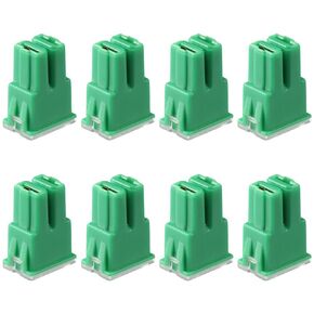BYOBYO 8Pcs 40A 32V Green Female Slow Blow Fuse,Car Fuse,Automotive Cartridge Fuse for Cars,Trucks, Buses,Caravans