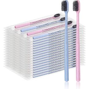 20Pcs Prepasted Disposable Toothbrushes Bulk Individually Wrapped Pre Pasted Soft Bristle Tooth Brush Set Travel Colorful Toothbrushes for Homeless Gift Hotel Camping Travel