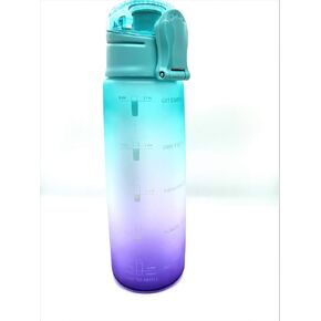 ADAA32oz Leakproof BPA Free Drinking Water Bottle with Time Marker & Straw to Ensure You Drink Enough Water Throughout The Day for Fitness (gradient,Tpurple, 32 OZ)