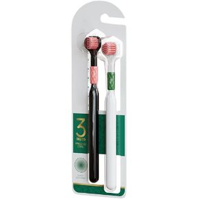 FOTN 3 Sided Toothbrush for Adults with Soft bristles, All-Round Cleaning and Stain Removal Toothbrush for Family Couple