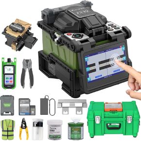 Fiber Splicer KomShine FX39 Touch Screen Core Alignment Optical Fiber Fusion Splicer With FC-30 Cleaver, Six Motors Fiber Splicing 6s Heating 16s With 2 Layer Cooling Tanks + Extra Fiber Power Meter