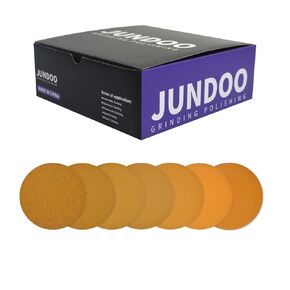 JUNDOO 6-Inch No-Hole Hook and LoopAluminum Oxide Abrasive Sanding Discs for Automotive and Woodworking (2000-Grit, 50)
